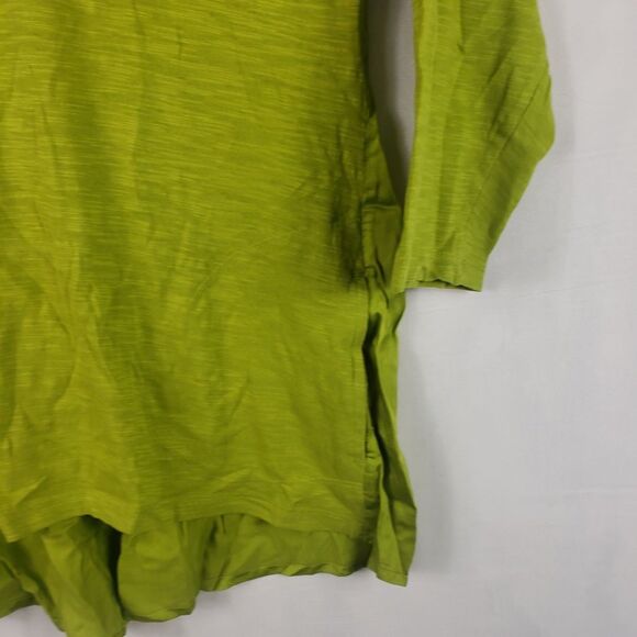 LOGO by Lori Goldstein Top Women's Sz M 3/4 Sleeve A-Line Green Casual Blouse - Picture 4 of 13